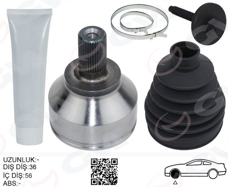 GVA 4435005K ÖN AKS KAFASI DIŞ SAĞ-SOL FOCUS II 03>11 C MAX 2.0TDCI 03>10 VOLVO S40 II 07>10 V50 07>10 T5