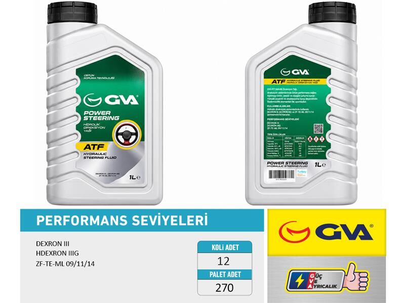 GVA 9921620 HİDROLİK DİREKSİYON YAĞI ATF YEŞİL 1 LT