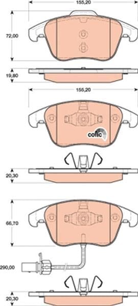 TRW GDB1814 ÖN BALATA AUDI A4 - A5 09 > GDB1814
