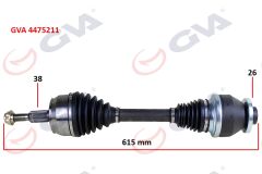 GVA 4475211 KOMPLE AKS SOL TRANSPORTER T5 2.5 TDİ 03-11 6 VİTES 615mm