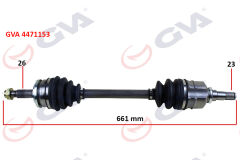 GVA 4471153 KOMPLE AKS SOL TOYOTA AURIS. COROLLA 1.33L 1NR-FE NRE150 6 vites 10-> 1.6L 1ZR-FE ZRE151 benzinli 07-11 26x23 komple boy 661mm
