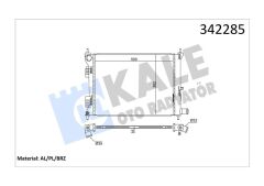 KALE 342285 RADYATÖR BRAZİNG ACCENT BLUE 1.4İ-1.6İ- İ20 1.4İ 500x382x16