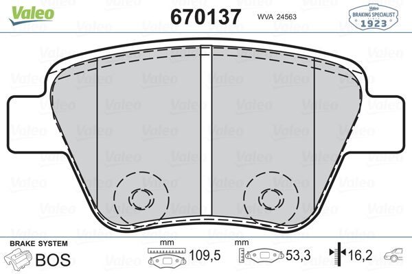 VALEO 670137 ARKA BALATA CADDY-GOLF6-JETTA-A3-OCTAVIA-SUPERB 10 >