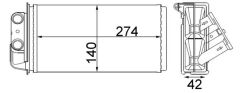 MAHLE AH215000S KALORİFER RADYATÖRÜ PALIO-ALBEA 248x132x33