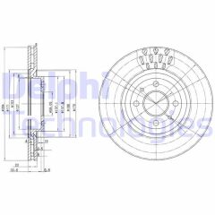 DELPHI BG2617 ON FREN DISKI FIAT TIPO 91>95 PUNTO 99>12 COUPE 96>00 ALFA ROMEO 146 95>01 145 95>01 LANCIA DELTA II 93>99 DEDRA 91>99