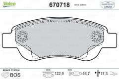 VALEO 670718 ÖN BALATA P107 06/05 > P108 14 >C1 1.0 1.4HDİ 6.05 > 1.0 1.2VTİ 14 > TOYOTA AYGO 1.0 1.4 HDİ 7.05 >