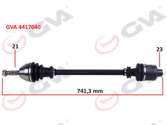 GVA 4417040 KOMPLE AKS SAĞ R21 MANAGER 1.7 86-93 742mm