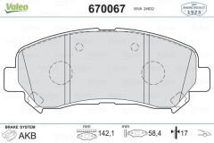 VALEO 670067 ÖN FREN BALATA NISSAN QASHQAI 1.5L Dci K9K dizel 1.6L 2.0L HR16 HR20 J10 06-13 / X-TRAIL 2.0L QR20 T 31 07-> 2.0L M9R T31 dizel 07-> / KOLEOS 2.0 DCI 08 >