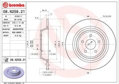 BREMBO 08N25821 FREN DİSKİ ARKA FORD MONDEO-KUGA 14>