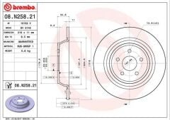 BREMBO 08N25821 FREN DİSKİ ARKA FORD MONDEO-KUGA 14>