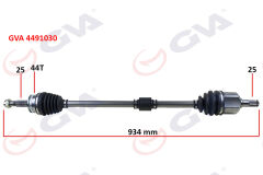 GVA 4491030 KOMPLE AKS SAĞ HYUNDAI ELANTRA 1.6L G4ED Benzinli 16v Otomatik vites 01-06 ABS li 25x25 - ABS 44 diş komple boy 934mm