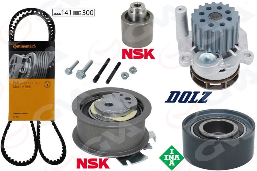 GVA 59WPK7526 DEVİRDAİMLİ EKSANTRİK GERGİ KİTİ PASSAT-JETTA-GOLF5-OCTAVIA-A3-A6 2.0TDI 04-06 BKP-BKD-BRE-BLB-BMR