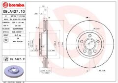 BREMBO 09A42711 FREN DISKI ON FORD MONDEO IV S-MAX . LAND ROVER FREELANDER II L359 RANGE ROVER EVOQUE L538