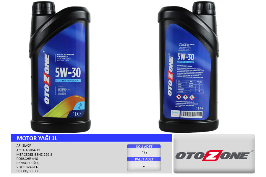 OTOZONE CYAG2101 MOTOR YAĞI 5W30 1 LT ULTRA SPECIAL TAM SENTETİK API SL/CF