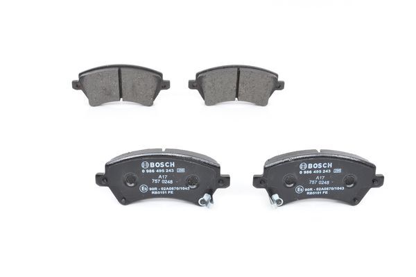 BOSCH 0986495243 ÖN FREN BALATA TOYOTA COROLLA 1.4L 1.6L 4ZZ-FE 3ZZ-FE ZZE120 ZZE121 VVTi 02-06 / 1.4L 1NDTV NDE120 04-06