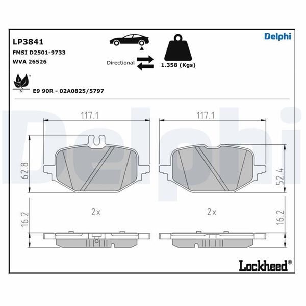 DELPHI LP3841 FREN BALATASI ARKA MERCEDES W206 S206 C236 A236 W214 S214 C236 A236