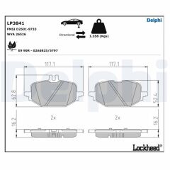 DELPHI LP3841 FREN BALATASI ARKA MERCEDES W206 S206 C236 A236 W214 S214 C236 A236