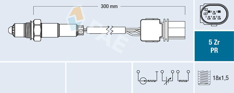FAE 75059 OKSİJEN SENSÖRÜ P207-P308-P508-P2008-P3008-C3-C4-C5-PARTNER-BERLINGO-DS3-DS4- 1.4-1.6 VTİ MİNİ R55 R56 R57