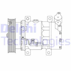 DELPHI CS20523 KLIMA KOMPRESORU MERCEDES CITAN W415 12> . RENAULT CLIO III 04>12 KANGOO II 08> MODUS 04> MICRA III 03>10 QASHQAI J10 06>13 1.5dCi K9K 12V 6 KANAL 125MM