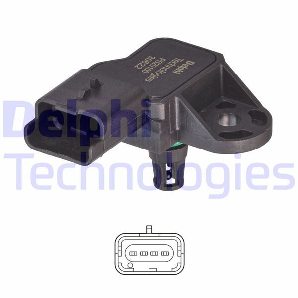 DELPHI PS20100-12B1 EMME MANİFOLD BASINÇ MAP SENSÖRÜ P207-P308-P5008-PARTNER-BERLINGO-C3-C4-DS3 1.4-1.6 16V VTi