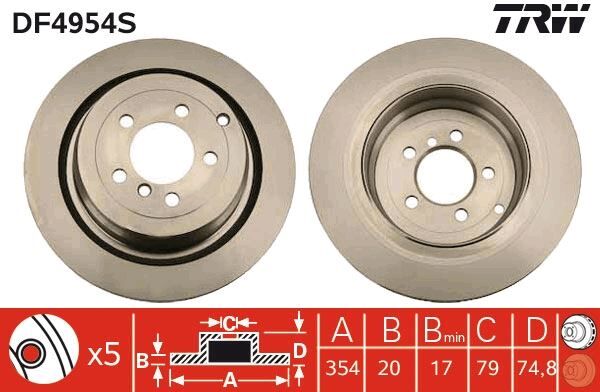 TRW DF4954S FREN DISKI ARKA LAND ROVER RANGE ROVER L320 L322