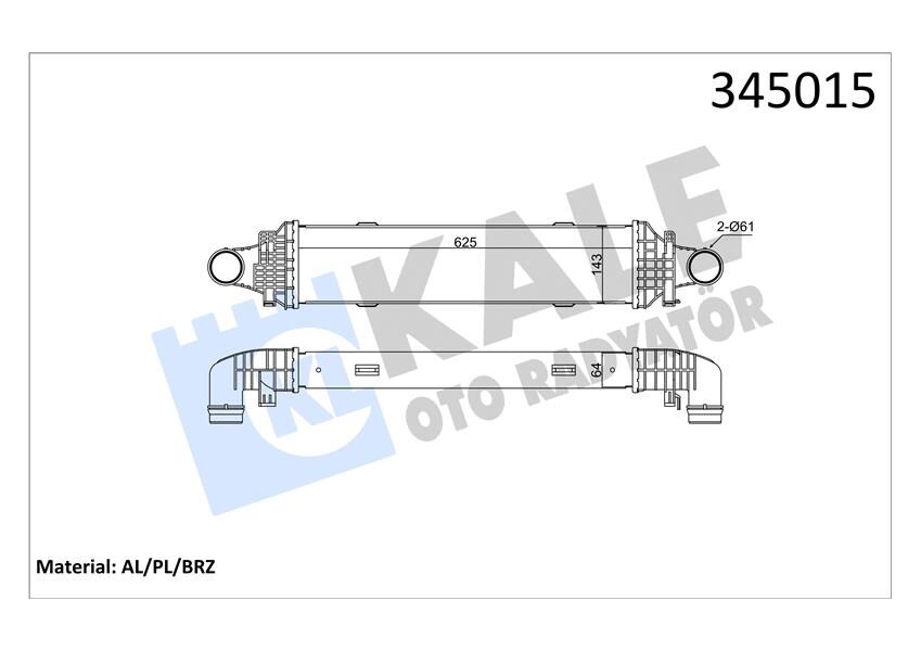 KALE 345015 TURBOSARJ RADYATORU MERCEDES W204 S204 C204 C218 W212 C207 X204