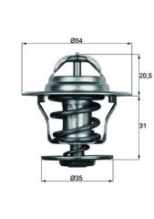 MAHLE TX15.87D TERMOSTAT A3-A4-A6-BORA-CADDY II-GOLF-JETTA II-PASSAT-POLO-T4-T5-OCTAVIA-CORDOBA-IBIZA-FABIA-FELICA