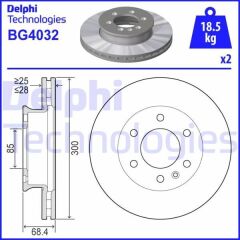 DELPHI BG4032T FREN DISKI ON MERCEDES SPRINTER B906 B907 B910 . VW CRAFTER 30-35-50