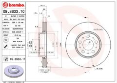 BREMBO 09863311 ÖN FREN AYNASI VOLVO S60 00-10 S80 98-06 V70 97-07 XC70 00-07 285x5DL KÜÇÜK TİP