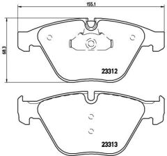 BREMBO P06054 FREN BALATASI ON BMW E60 E61 E63 E64 E65 E66