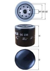 MAHLE OC236 YAĞ FİLTRESİ NISSAN ALMERA 2.2L YD22DDTi N16 dizel 03 -> / PATHFINDER 2.5L YD25DDTi DCi R51 05-> / M URANO 2.5L YD25DDTi Dci Z51 10-> / NAVARA 2.5L YD25DDTi Dci D40 04->