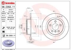BREMBO 08C35211 FREN DISKI ARKA BMW F40 F44 F45 F46 F48 F39 F70 F74 U06 U11 U10 . MINI F54 F55 F56 F57 F60 F65 F66 F 67