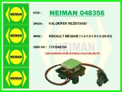 NEIMAN 048356 KALORİFER REZİSTANSI RENAULT MEGANE I 1.4-1.6-1.8-1.9 99-03