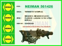 NEIMAN 561426 TERMOSTAT 89 C KOMPLE / MÜŞÜRLÜ TAHLİYE ÇIKIŞLI RENAULT CLIO II 00>08 LAGUNA II 01>07 SYMBOL II 08>13 1.4 16V K4J 1.6 K4M