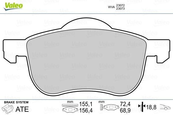 VALEO 670479 ÖN BALATA VOLVO S60 00-10 S80 98-06 V70 97-07 XC70 00-07 S70 97-00
