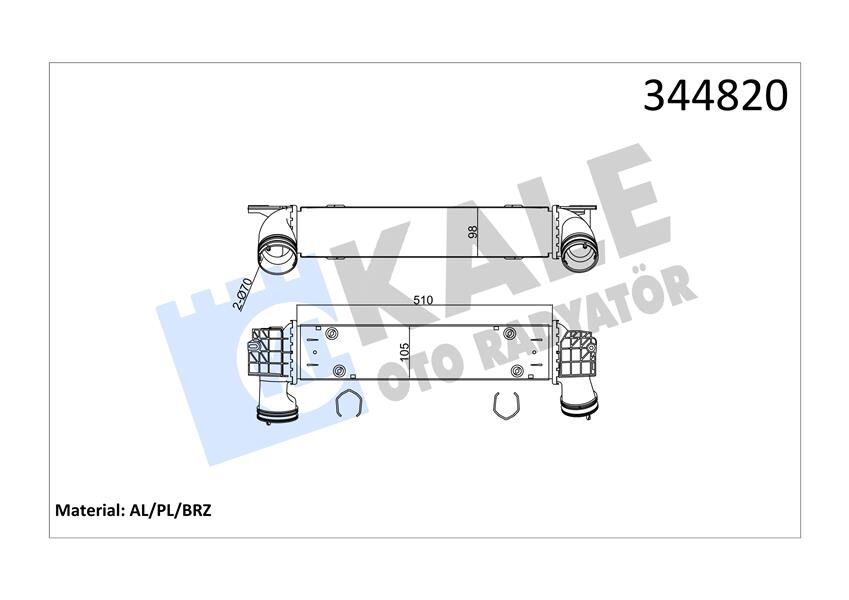 KALE 344820 TURBOSARJ RADYATORU BMW N47 E81 E82 E87 E88 E90 E91 E92 E93 E84