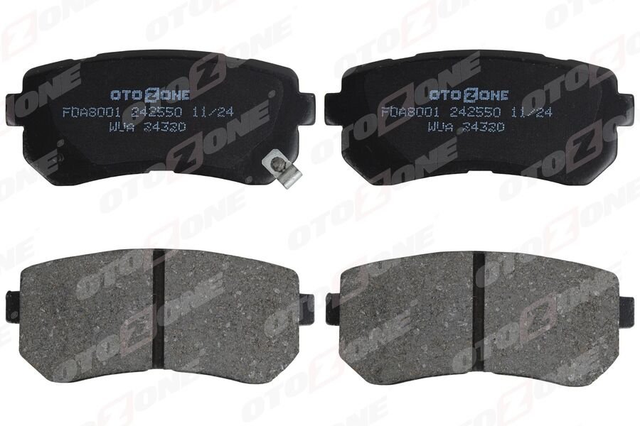 OTOZONE FDA8001 ARKA FREN BALATA HYUNDAI ACCENT ERA 1.4L G4EE 06-10 / İ30 1.4L 1.6L 08-> / İX35 1.6L G4FD GDİ 11-> / KIA CEED 1.4L 1.6L 07-> / SPORTAGE 1.6L G4FD GDİ 09-> / RIO 1.4L 1.6L 05-> Sürtünme yüzeyi düz