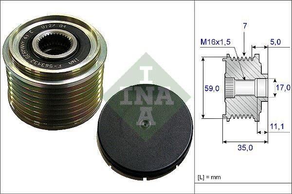 INA 535015910 ALTERNATÖR KASNAĞI TRANSİT 2.4 DI-2.4DE-2.4 TDCI 00-