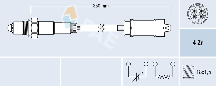 FAE 77368 OKSIJEN SENSORU KAT. SONRASI BMW M52 M54 M62 M73 E36 E39 E38 E31 E52