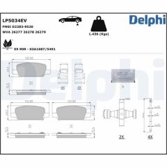 DELPHI LP5034EV FREN BALATASI ARKA TESLA MODEL 3 5YJ3 2020> MODEL Y 5YJY 2019>