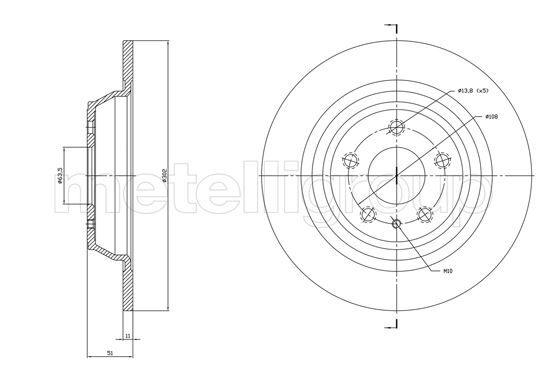 CIFAM 8001786C FREN DİSKİ ARKA FORD MONDEO 14>