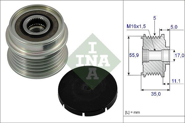 INA 535000510 ALTERNATÖR KASNAĞI PASSAT-A4-A6 1.6-1.8T BENZİN -1.9 TDI AFN-ALZ-ALT-AVF-AWT