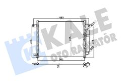 KALE 350550 KLİMA RADYATÖRÜ KONDENSERİ CHEVROLET AVEO-KALOS 1.2İ-1.2İ 8V 02-05 AL/PL/BRZ