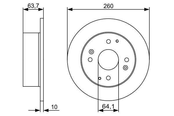 BOSCH 0986479504 ARKA FREN DİSKİ DOLU TİP HONDA ACCORD 1.8L F18B2 CG8 kasa 99-01 / 2.0L F20B6 CG9 kasa 99-02 2 60 çap x 4 bijon - Adet disk fiyatıdır