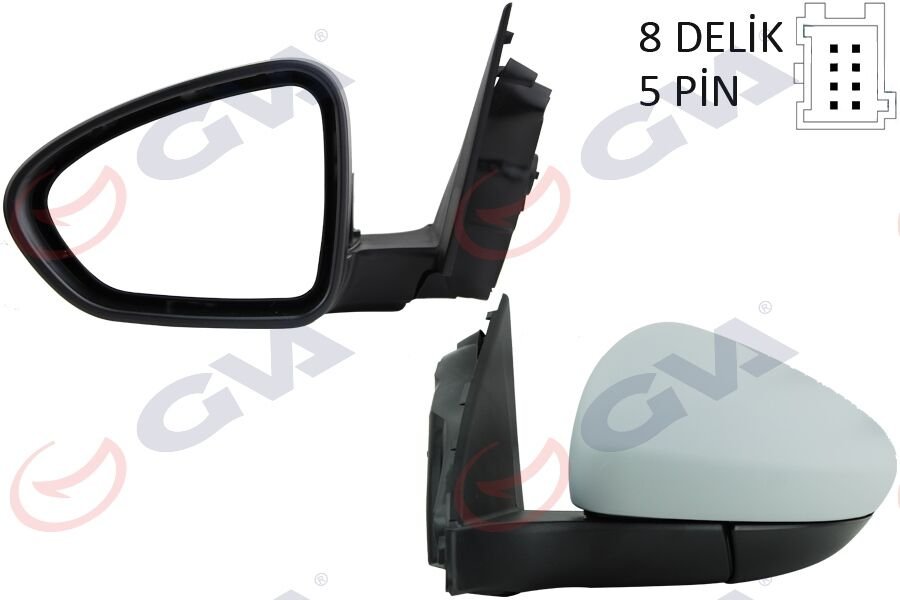 GVA 1029211 DIŞ DİKİZ AYNASI SOL EGEA 15> ELEKTRİKLİ ISITMALI ASTARLI KONVEKS 5 FİŞ VM-6157EHPL