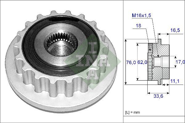 INA 535011810 ALTERNATÖR KASNAĞI KLİMA KAPLİNİ TRANSPORTER T5 2.5 TD-TOUAREG 2.5 TDI AXD-BPJ