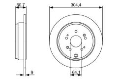 BOSCH 0986479V84 ARKA FREN DİSKİ DOLU TİP HONDA CR-V 2.0L K20 RD8 kasa 05-09 / 2.2L N22A CTDİ DİZEL 06-> / 1.6L İ -DTEC N16A2 RE6 kasa 13 -> 304.5 çap x 5 bijon - Adet disk fiyatıdır