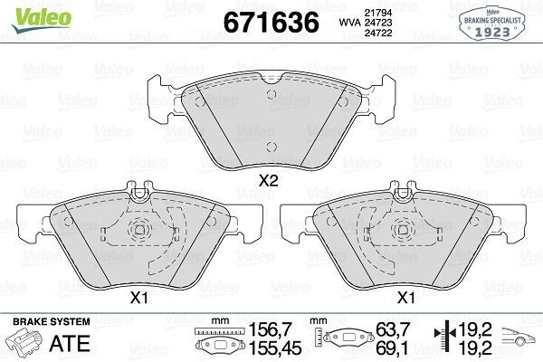 VALEO 671636 FREN BALATASI ON MERCEDES W210 W211 S211 C208 A208