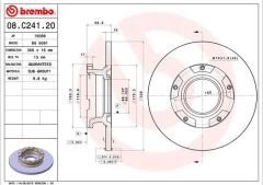 BREMBO 08C24120 ARKA FREN DISK AYNASI TRANSIT CUSTOM V362 12> ABS LI O.CEKER CAP 308 16 ORD TRANSIT CUSTOM V362 Van FY. FZ 09/12-> / FORD TRANSIT V363 Bus FAD. FBD 08/13-> / FORD TRANS