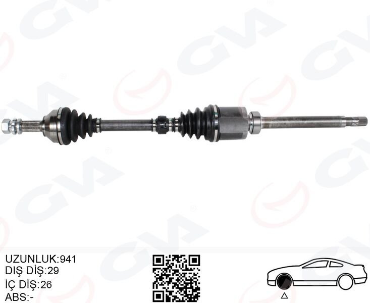 GVA 4499910 KOMPLE AKS SAĞ NISSAN QASHQAI 1.5L K9K J10 06-13 MANUEL VİTES